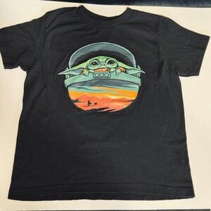 Star Wars Kids Baby Yoda Grogu Graphic T-Shirt Black Fifth Sun Size youth M